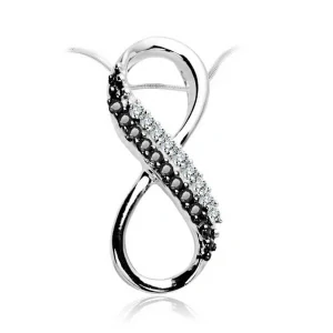 Přívěsek s bílými a černými diamanty 
